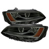 5075802 Xtune fits Volkswagen 11-14 Jetta Amber Crystal Headlights Smoked HD-J