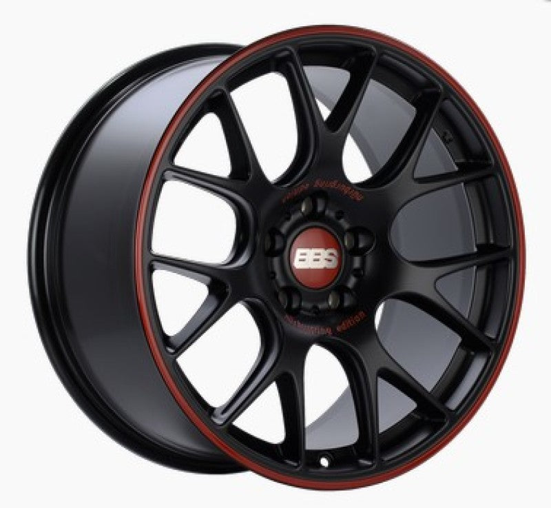 BBS CH123NE CH-R Nurburgring Edition 19x9.5 5x112 ET45 Satin Black/Red Lip Wheel - 82mm PFS/Clip Req.