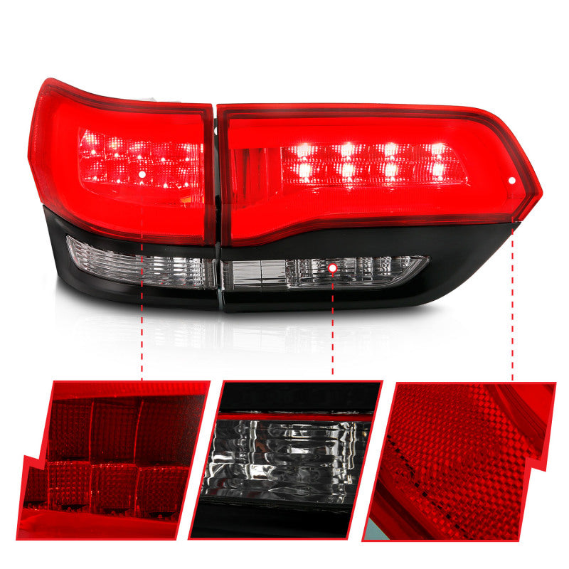 ANZO 311268 2016 fits Jeep 14-20 Grand Cherokee LED Taillights Red/Clear