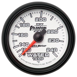 AutoMeter 7532 Autometer Phantom II 2-1/16in 120-240 Degree F Mechanical Water Temp Gauge