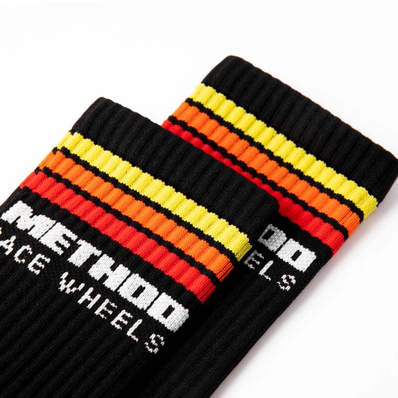 Method AP-M0003 Classic Stripes Logo Performance Socks - Black
