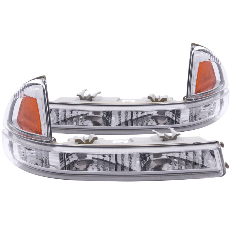 ANZO 511044 1904 fits Dodge 97-20 Dakota Euro Parking Lights Chrome w/ Amber Reflector