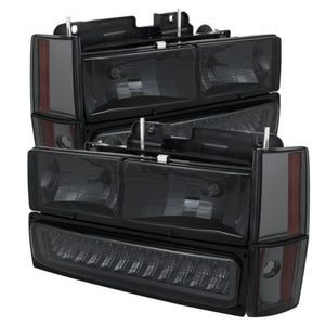 5073556 Xtune fits GMC 92-93 Yukon Crystal Headlights w/ Corner & LED Bumper S
