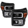 9034923 Xtune fits Ford 11-16 Super Duty Projector Headlights Light Bar Drl Bl
