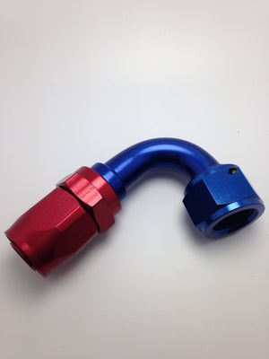 Fragola 231211 -10AN Nut x -12AN Hose Reducing Hose End - Blue/Red 120 Degree
