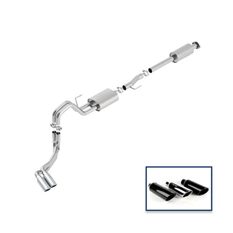 fits Ford 15-18 Racing M-5200-F1550RTCA F-150 5.0L Cat-Back Touring Exhaust System - Side Exit Chrome Tips