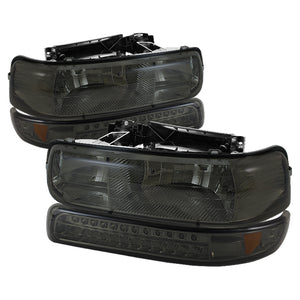 5069481 Xtune fits Chevy 00-06 TahOE Headlights w/ LED Bumper Lights Amber Smo