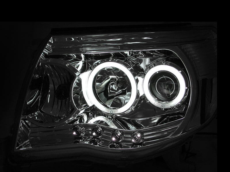 ANZO 121281 2011 fits Toyota 05-20 Tacoma Projector Headlights w/ Halos Chrome