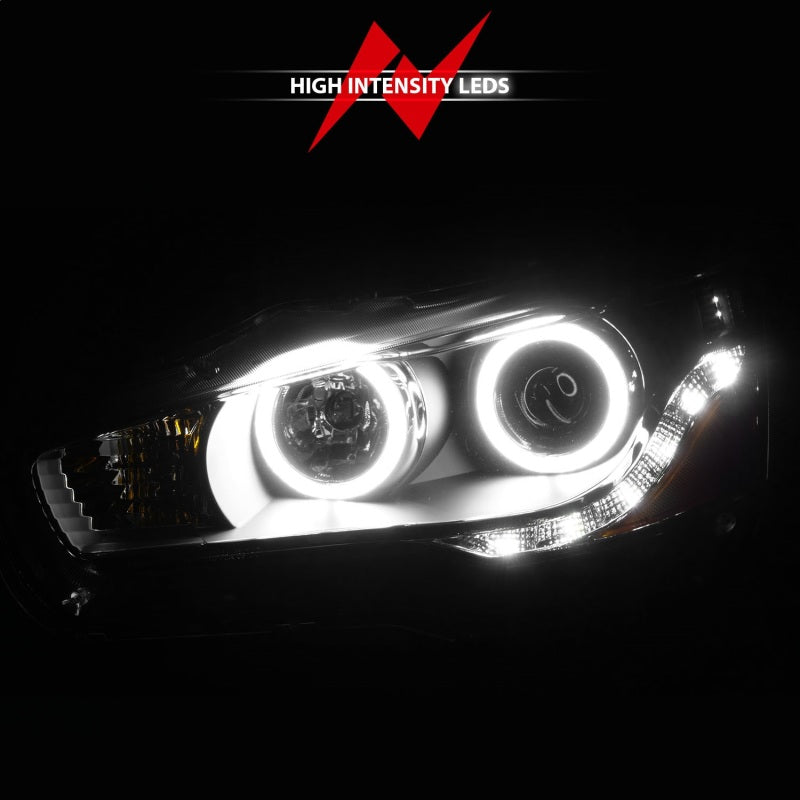 ANZO 121428 2015 fits Mitsubishi 08-20 Lancer Projector Headlights w/ Halo Black (CCFL)