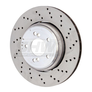 SHW Performance BRR42854 SHW 08-13 fits BMW M3 4.0L Right Rear Cross-Drilled Lightweight Brake Rotor (34212283804)