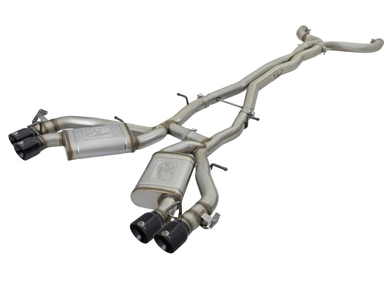 AFE 49-34069-B rce XP 3in 304 SS Cat-Back Dual Exhaust w/ Black Tips 16-17 fits
