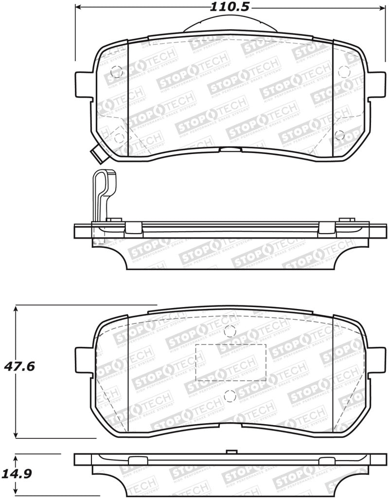 Stoptech 308.1302 Street Brake Pads - Front