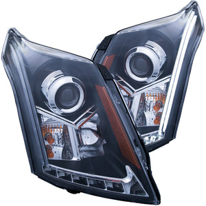 ANZO 111308 2010-2015 fits Cadillac SRX Projector Headlights w/ Plank Style Design Black