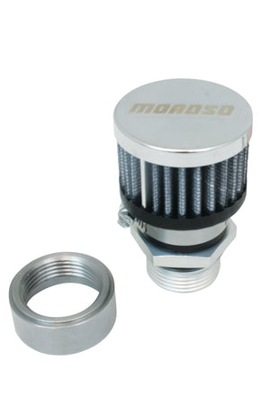Moroso 68849 Weld-On Valve Cover Breather Kit - Steel Valve Covers - Chrome Fini