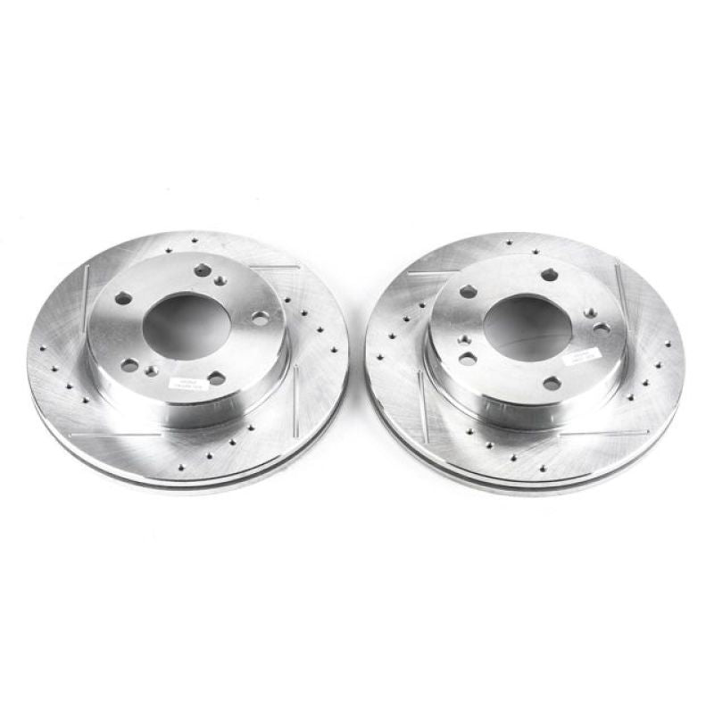 PowerStop fits Nissan 94-96 240SX Front Evolution Drilled & Slotted Rotors -