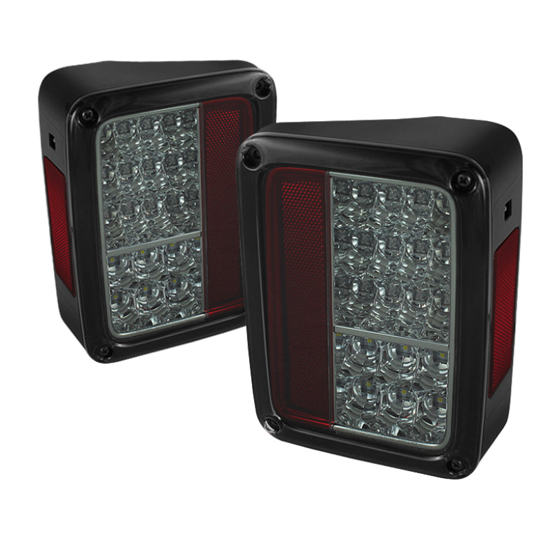 Spyder 5070418 fits Jeep 07-15 Wrangler LED Tail Lights Smoke ALT-YD-JWA07-LED-