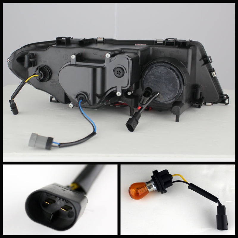 Spyder 5077141 fits BMW 04-06 E46 3-Series 2 DR Projector Halogen Model- LED Ha