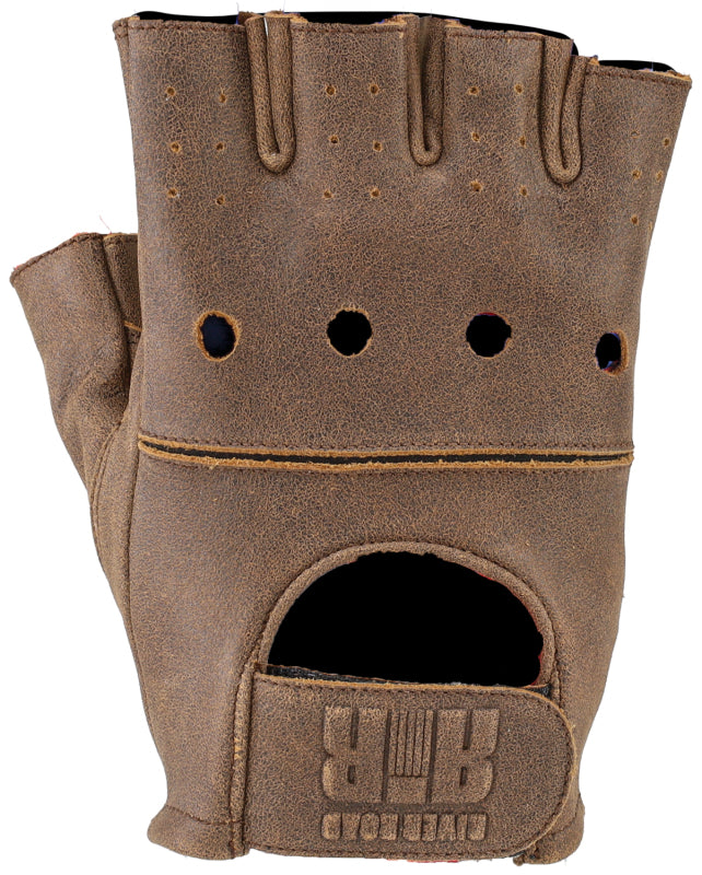 Kuryakyn 094462 Kuryakyn Leather By River Road Buster Vintage Shorty Gloves Black - Large