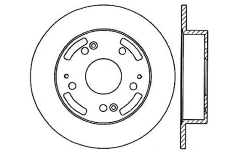 Stoptech 127.40042R 02-06 fits Acura RSX Incl. Type S / 97-01 Integra Type R Slotted & Drilled Right Rear Rotor
