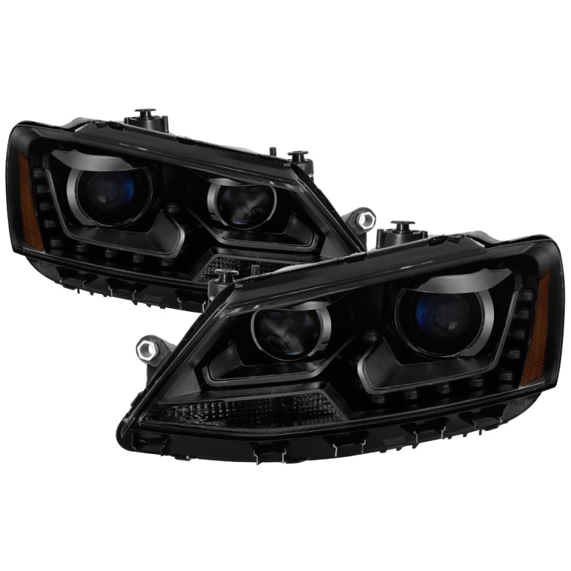 xTune 9036682 fits Volkswagen Jetta 11-14 DRL Projector Headlights - Black Smok