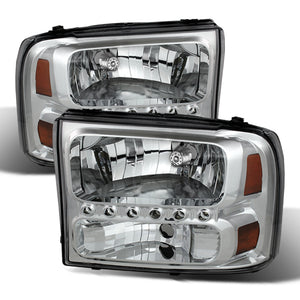 9026171 Xtune fits Ford 99-04 F250 F350 Super Duty 1Pc Headlights w/ LED Chrom