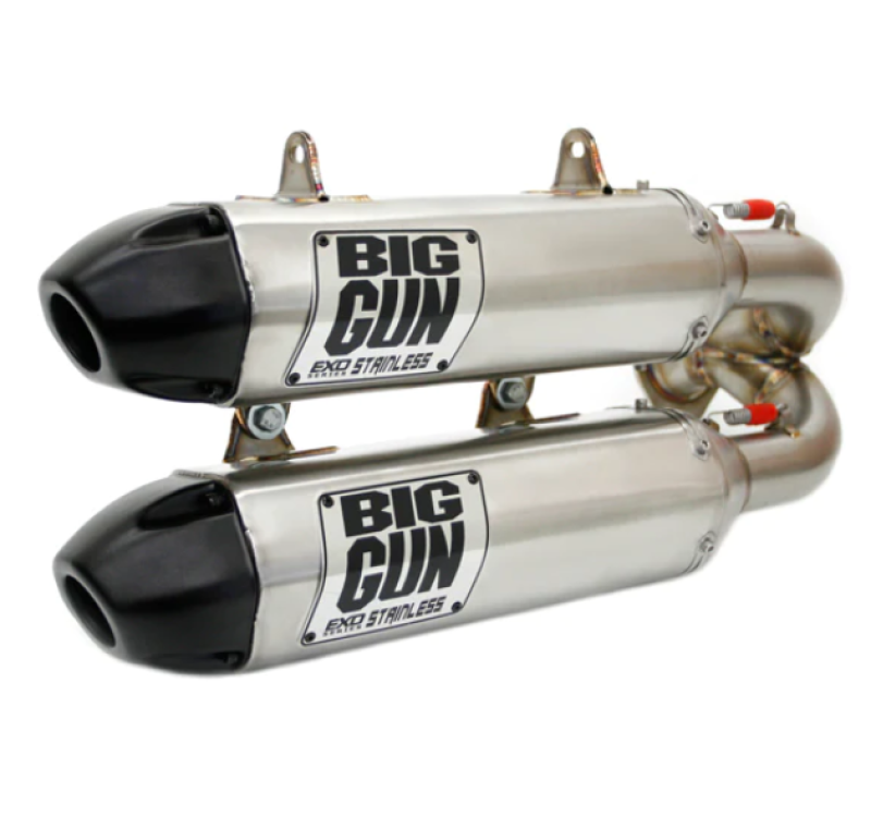 Big 14-7982 Gun 18-22 fits Polaris RZR RS1 EXO Stainless Dual Slip On Exhaust