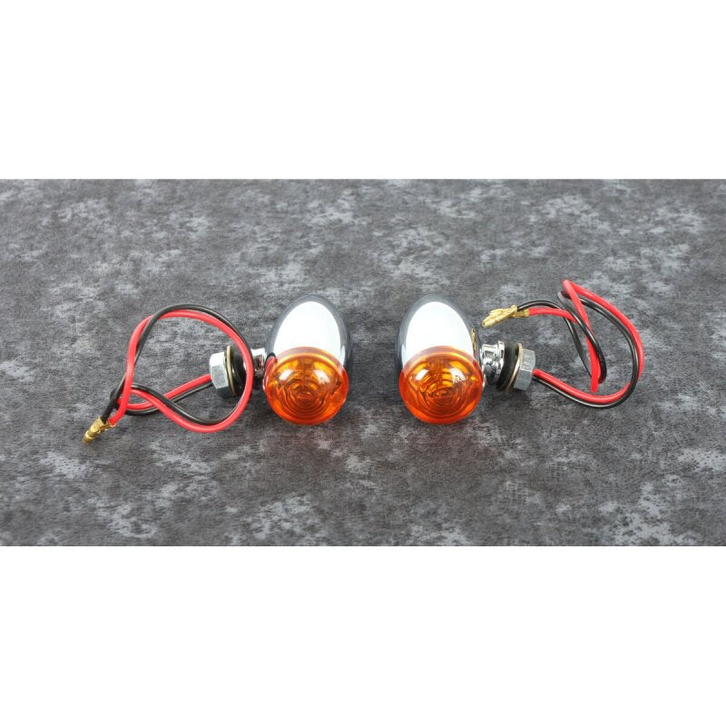Bikers Choice 489616 1 Inch Dia Chrome Smooth Bullet Marker Light Dual Fillamen
