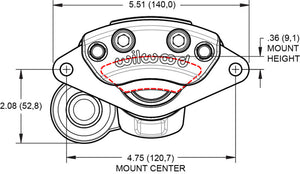 Wilwood caliper EPB .157-.393 rotor R/H ANO W/HT motor