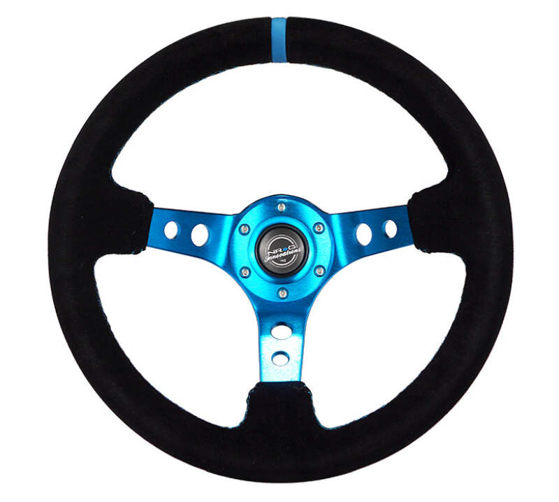 NRG RST-006S-BL RST-006S-BL Reinforced Steering Wheel 3in Deep Blue Spoke W/