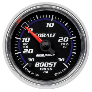 AutoMeter 6159 Autometer Cobalt 52mm 30 PSI Electronic Boost Gauge