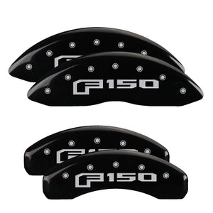 MGP 10239SF16BK 4 Caliper Covers Engraved F & R Oval Logo/fits Ford Black Finish