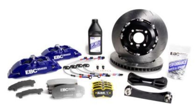 EBC Racing 09-18 Audi A6 2.0T Blue Apollo-6 Calipers 380mm Rotors Front Big Brake Kit