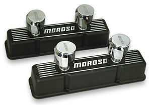 Moroso 68381 fits Chevrolet Small Block Valve Cover - 2 Covers w/2 Breathers - B