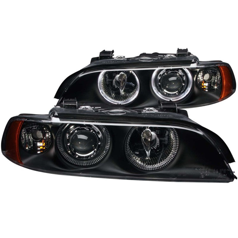 ANZO 121017 1901 fits BMW 97-20 5 Series Projector Headlights w/ Halo Black