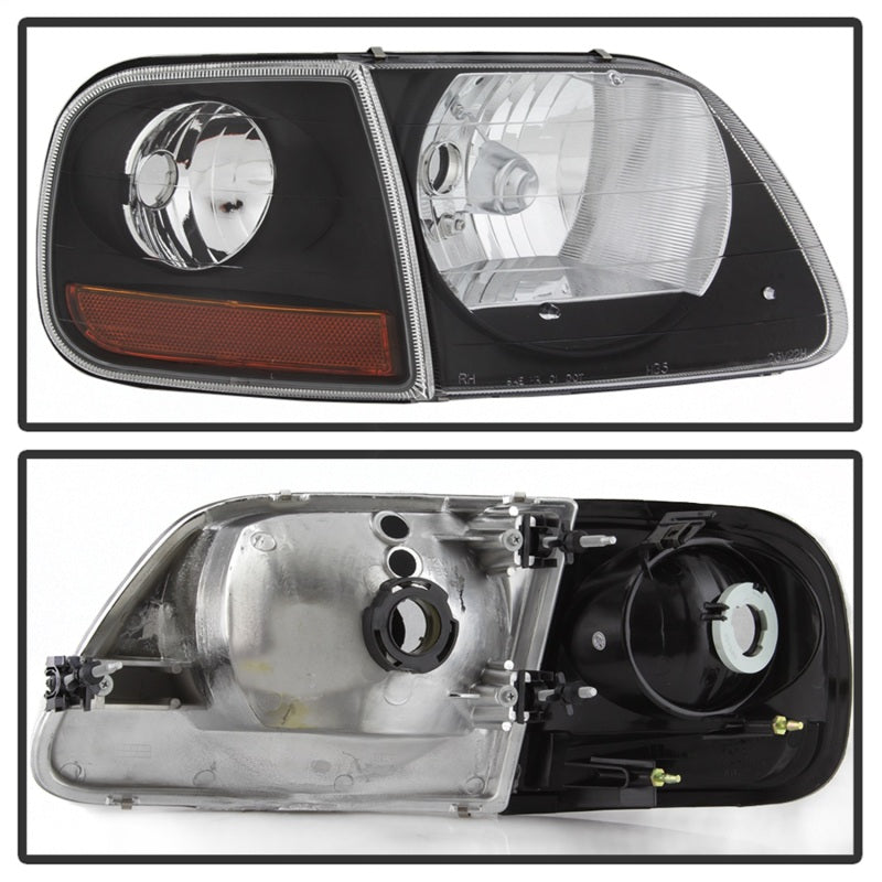 xTune 9042638 97-03 fits Ford F-150 4pc OEM Style Headlights w/Corner - Black (