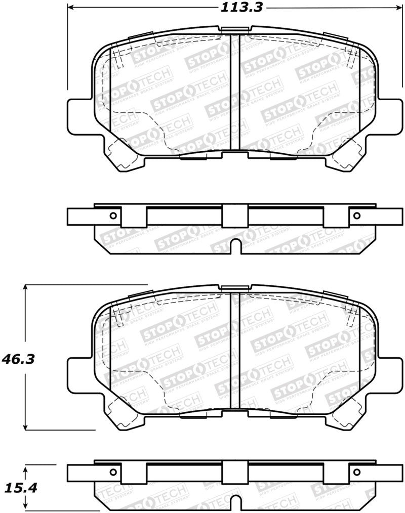 Stoptech 308.1585 Street Brake Pads - Rear