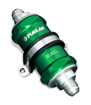 Fuelab 81802-6 818 In-Line Fuel Filter Standard -8AN In/Out 10 Micron Fabric - Green