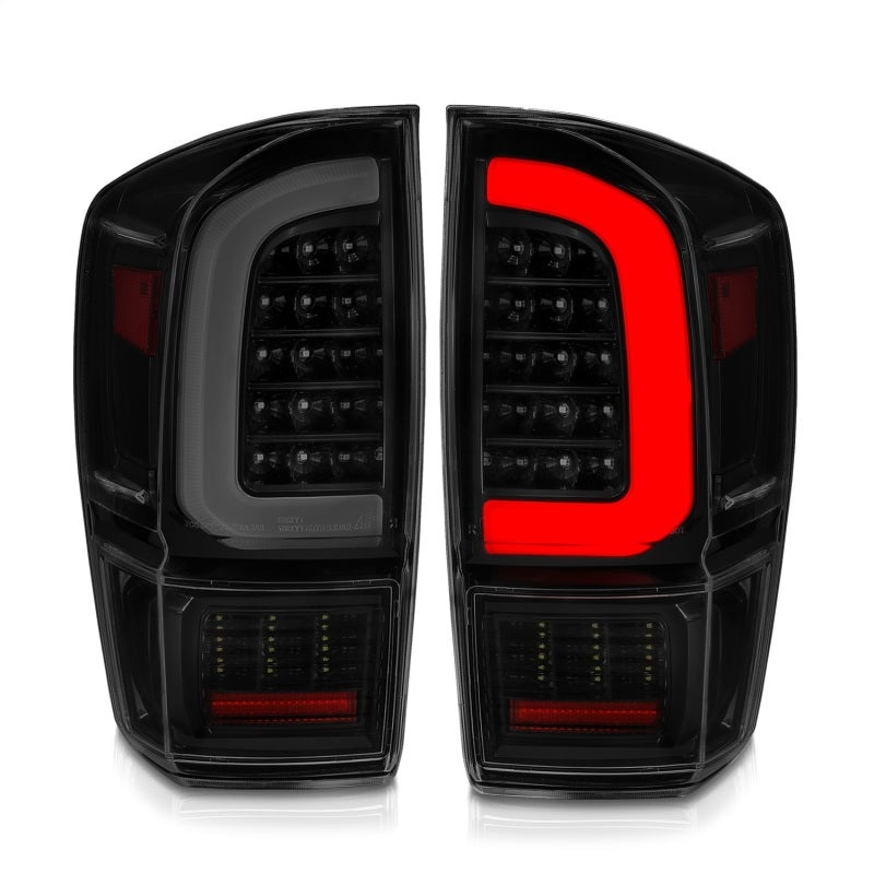 ANZO 311401 fits Toyota 16-21 Tacoma LED Tail Lights - w/ Light Bar Sequential Black Housing & Smoke Lens