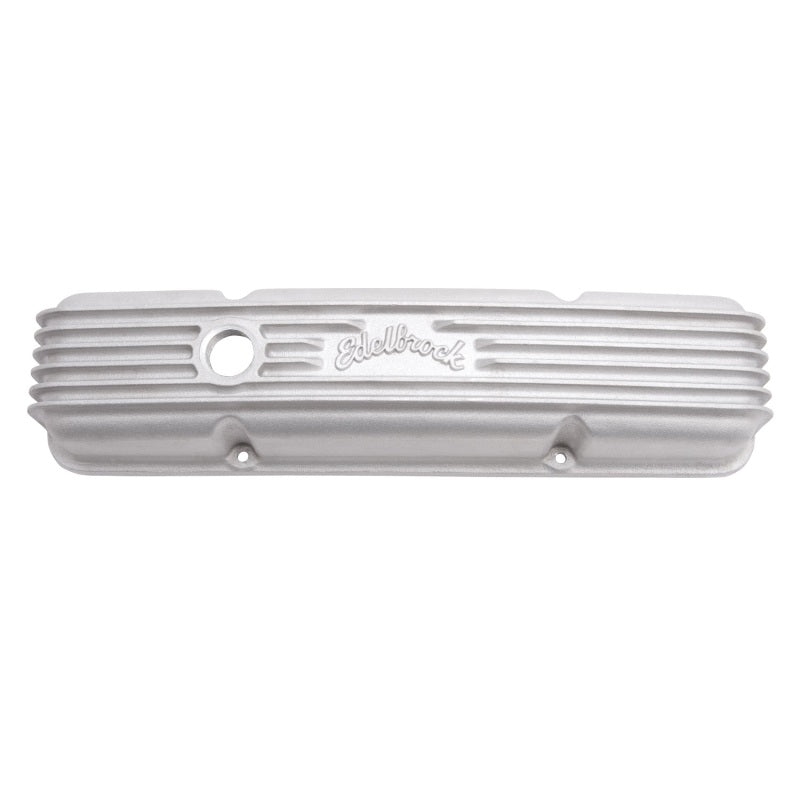 Edelbrock 41449 Valve Cover Classic Series fits Chevrolet 1959-1986 262-400 CI V8 w/ Oil Fill Hole Satin
