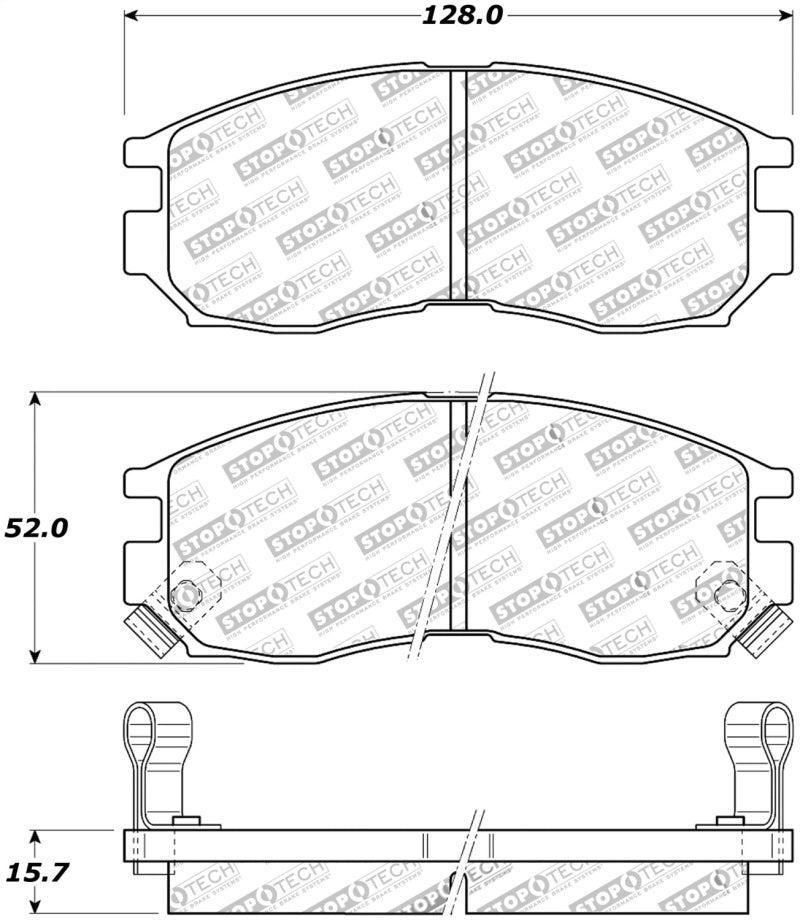 Stoptech 308.0484 Street Touring 4/89-99 fits Mitsubishi Eclipse GST Front Brake Pads