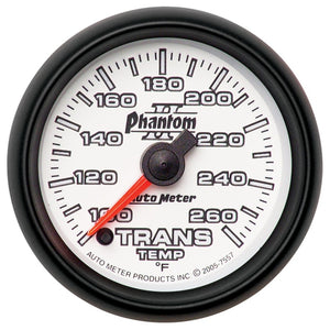 AutoMeter 7557 Autometer Phantom II 52mm Full Sweep Electronic 100-260 Deg F Transmission Temperature Gauge