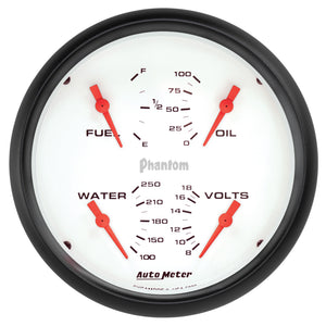 AutoMeter 5820 Autometer Phantom Quad 5in. Gauge 240OHm (E) - 33Ohm (F) Electric