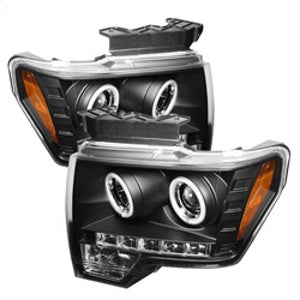 Spyder 5030108 fits Ford 09-14 F150 Projector Headlights Halogen Model- CCFL Ha