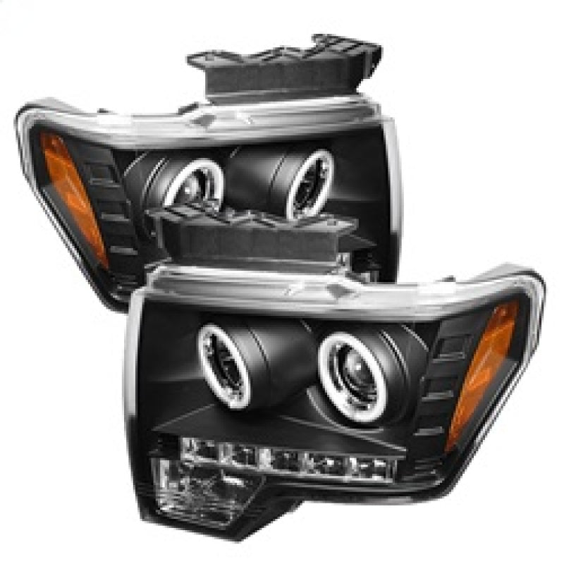 Spyder 5030108 fits Ford 09-14 F150 Projector Headlights Halogen Model- CCFL Ha