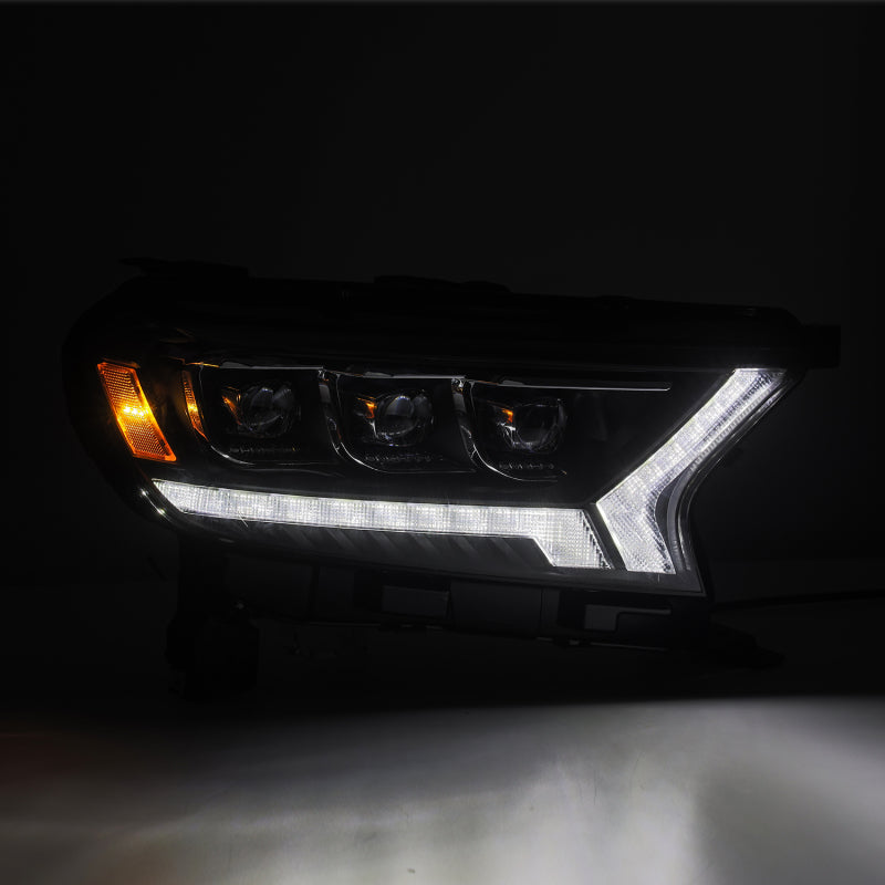 AlphaRex 880124 fits Ford 19-21 Ranger NOVA LED Proj Headlights Plank Style Black w/Activ Light/Seq Signal/DRL