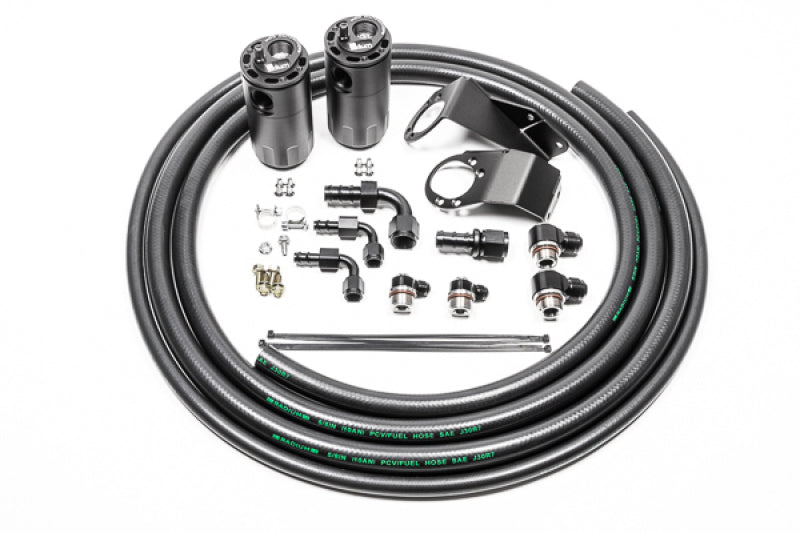 Radium Engineering 20-0727-FL 89-94 fits Nissan S13 Dual Catch Can Kit - Fluid L