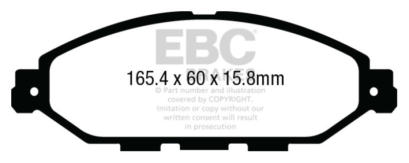 EBC DP23010 fits Infiniti 12-13 JX35 3.5 Greenstuff Front Brake Pads