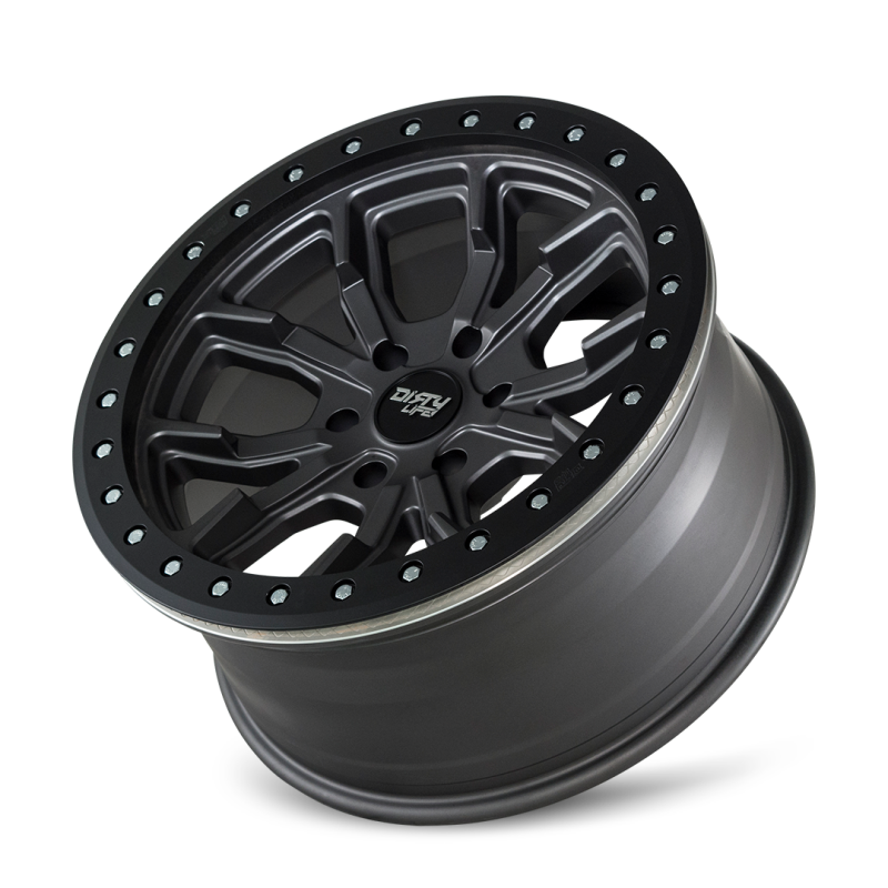 Dirty Life 9303-7965MGT12 9303 DT-1 17x9/5x114.3 BP/-12mm Offset/72.6mm Hub Matte Gunmetal Wheel - Beadlock