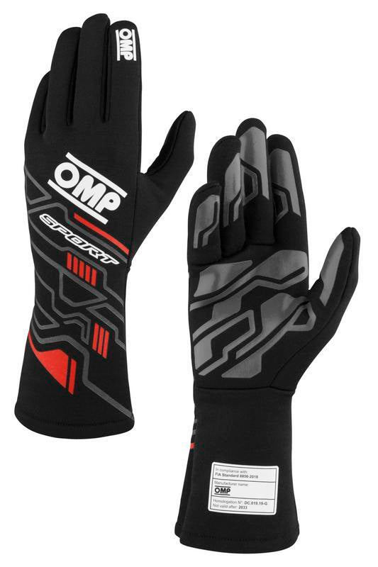 OMP IB0-0777-B01-244-S SPORT GLOVES FIA 8856-2018 MY2025 NAVY BLUE / CYAN SZ S