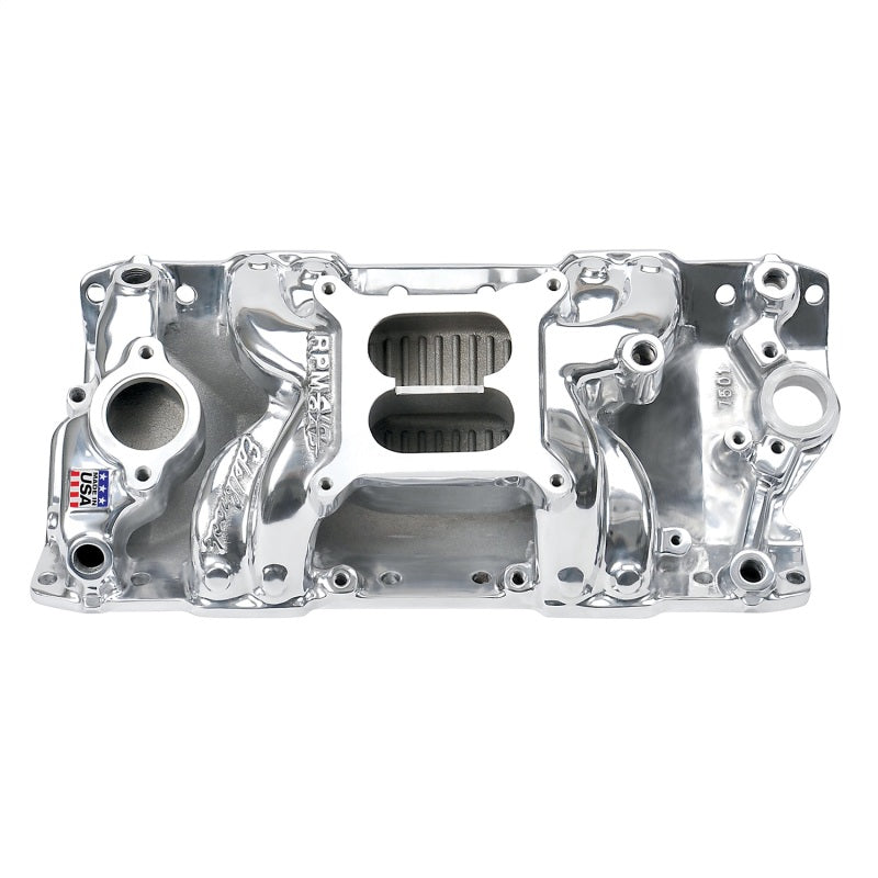 Edelbrock 75011 Polished S/B fits Chevy RPM Air-Gap Manifold
